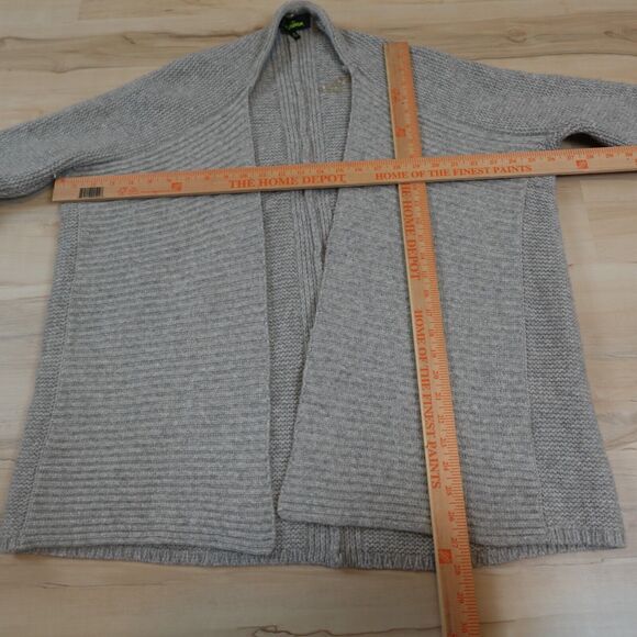 Sam Edelman Women M Cardigan Sweater Knit Open Front Gray Wool Blend - Picture 6 of 6